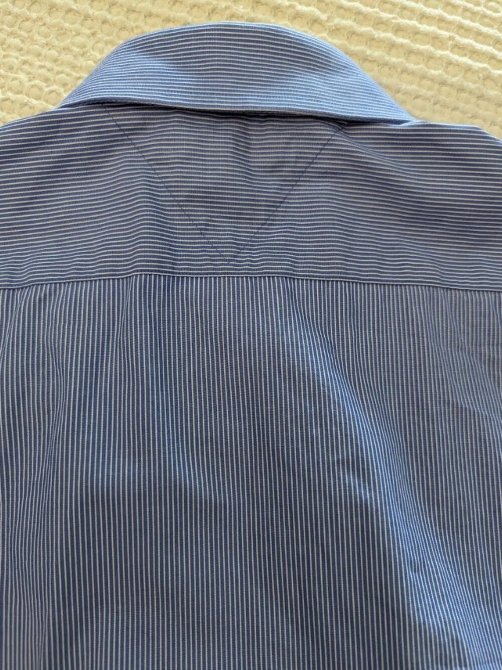 T.H. Striped Cotton Blue Regular Fit Dress Men`s Shirt Power Dressing - Picture 15 of 16